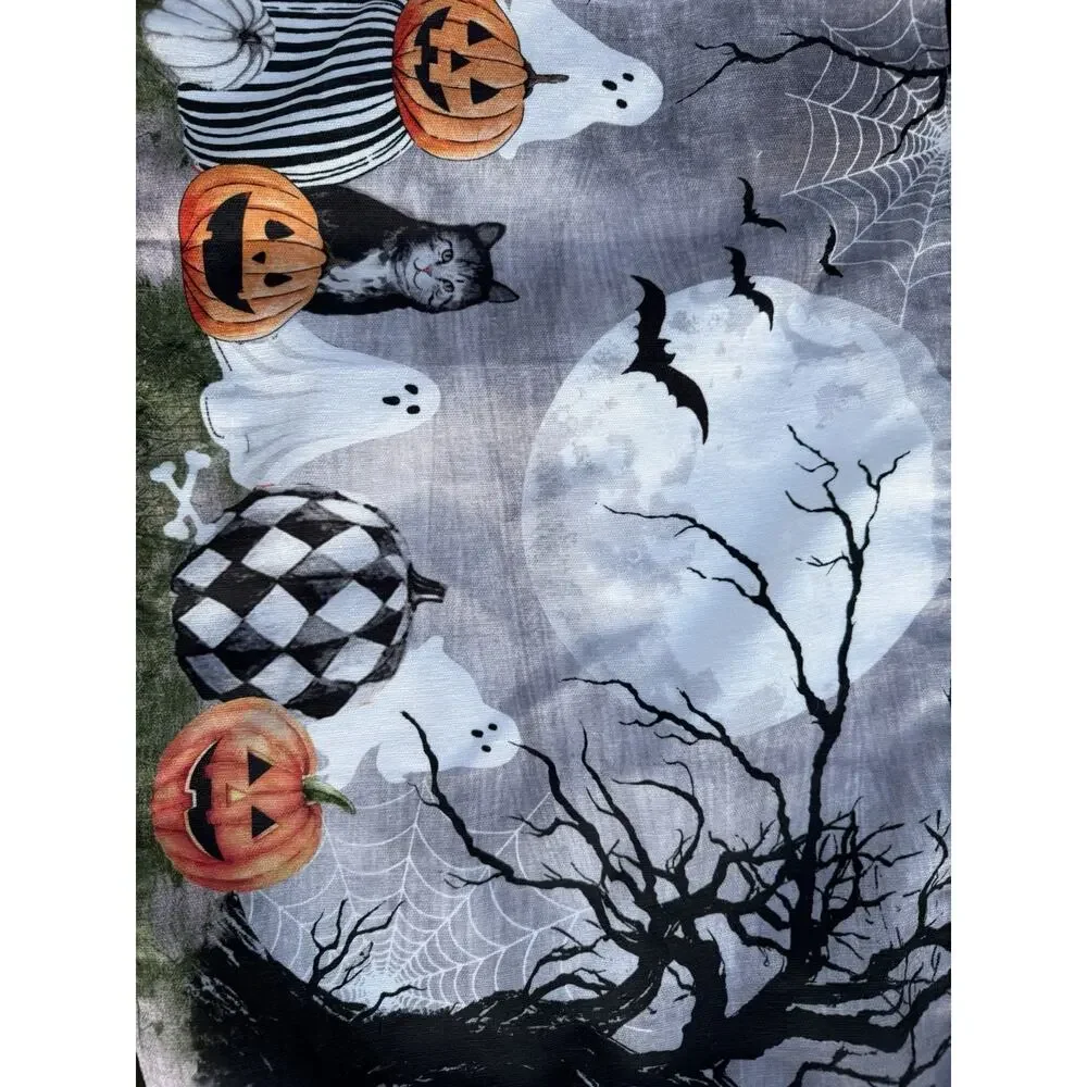 Rachel Zoe Home Table Runner Ghosts,Pumpkins, Cat,Bats Halloween New 16